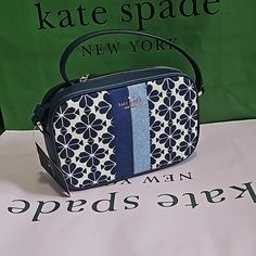 Kate Spade Jacquard Flower Mini Camera Bag, Blue Multi Kate Spade Travel Bag With Floral Print, Kate Spade Floral Print Travel Bag, Kate Spade Heart, Kate Spade Clutch, Convertible Crossbody Bag, Bags Kate Spade, Mini Camera, Classic Bags, Kate Spade Purse