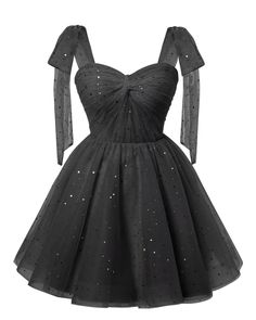 Vestidos de bienvenida de tul negro estrellado y estrellado con tiras de arco de espagueti vestido de fiesta de recolección de lentejuelas para adolescentes para adolescentes Black Homecoming Dress Short, Prom Dresses Short For Teens, Short Dance Dresses, Dresses For Teens Black, Prom Dress Sequin, Dress For Teens, Bow Straps, Short Homecoming Dresses, Prom Dress Plus Size