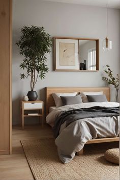 japandi bedroom ideas merge japanese elegance with scandinavian accent 1 Couple Bedroom Ideas For Small Rooms, Japandi Bedroom Design, Japandi Interior Design, Tranquil Retreat, Scandinavian Bedroom, Bedroom Decor Cozy, Relaxing Bedroom