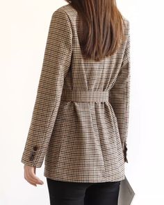 Brown Plaid Suit Jacket | Lim Joo Kyung - True Beauty S Plaid Suit Jacket, Down Suit, Team V, Fashion Chingu, Types Of Coats, Plaid Suit, Turtleneck Top, Brown Plaid, Turtle Neck Top