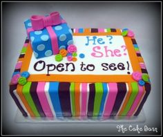 a cake that has been decorated to look like an open to see sign on it