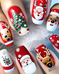 Nail Art Printemps, Christmas Tree Nails, Stylish Nails Designs, Nail Polish Art, Nail Candy, Toe Nail Designs, Festival Nails