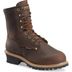 Carolina Men's Elm 8” WP Insulated Metguard Logger Work Boot - CA7821 8 / Medium / Brown - Overlook Boots Steel Toe Work Boots, Work Boots Men, Safety Boots, Work Boot, Comfortable Boots, Safety Shoes, Dr. Martens Boots, Work Boots, Brown Boots