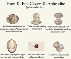 an info sheet describing how to feel closer to aphrodite and what it means