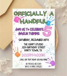 this is an image of a birthday party with handprints on the front and back