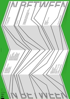 an image of a green poster with white lines on the front and back of it