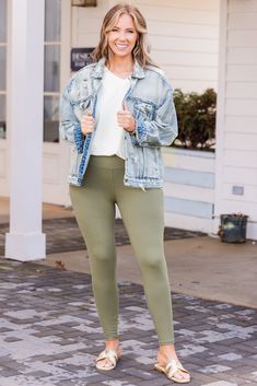 Always come in first in these leggings! The leggings have a comfy, stretchy fit and are a little high rise which makes them super flattering! Keep it casual with a chic top over them or throw them under a dress for a casual chic look! 90% Polyester, 10% Spandex Trendy Bottoms For Fall Brunch, Stretch Athleisure Activewear For Day Out, Chic Stretch Jeggings For Everyday, Trendy Everyday Spring Activewear, Trendy Leggings With Elastic Waistband For Loungewear, Comfort Stretch Mid-rise Leggings For Fall, Chic Leggings With Elastic Waistband For Fall, Casual Stretch Leggings For Fall, Chic Fall Leggings With Elastic Waistband