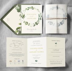 the wedding stationery is laid out and ready to be printed