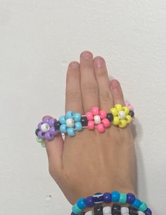 this is a flower cuff kandi bracelet made by me! Bracelets Kandi, Kandy, Kandi Bracelets, Nail Jewelry, Wedding Gift Baskets, Pony Beads, Clothes Pins, Arm Band, Bracelet Making