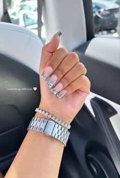 Nail Design 2023, Sliver Nails, 3d Nail Designs, Chrome Nails Designs, Work Nails