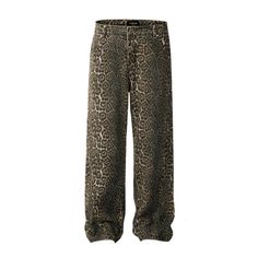 BASSO Exclusive. Not available in stores. Material: Polyester Length: Full Black Cargo Pants Women, Straight Leggings, Hip Hop Trousers, Womens White Jeans, Best Jeans For Women, Leopard Jeans, Leopard Print Jeans, Women Cargo Pants, Leopard Pants