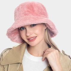 Size : 10.6" X 10.6" Material : 100% Polyester Fur Bucket Hat Pink, Crotchet Beanies, Green Flip Flops, Cabbie Hat, Pom Pom Beanie Hat, Floral Hat, Bridal Gloves, Fall Scarves, Scarf Poncho