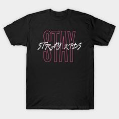 STAYs! Elevate your K-pop style with our exclusive Stay Stray Kids design. Shop now and show off your fandom! -- Choose from our vast selection of Crewneck and V-Neck T-Shirts to match with your favorite design to make the perfect graphic T-Shirt. Pick your favorite: Classic, Boxy, Tri-Blend, V-Neck, or Premium. Customize your color! For men and women. Black Pop Culture T-shirt With Slogan, Trendy Unisex T-shirt With Letter Print, Unisex Trendy T-shirt With Letter Print, Unisex Trendy Graphic Design T-shirt, Black Kpop T-shirt With Graphic Design, Edgy T-shirt With Logo Print For Fan Merchandise, Edgy Fan Merchandise T-shirt With Logo Print, Edgy T-shirt For Fan Merchandise With Logo Print, Trendy Fan Merchandise T-shirt With Screen Print