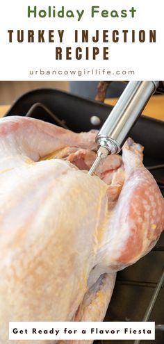 a turkey is being cooked in an oven with the words holiday feast turkey inspection recipe