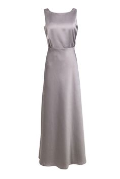 Be a stunner at your next formal event in this Sachin & Babi grey satin sleeveless dress. This stunning gown features a sleek grey maxi design, perfect for any formal occasion. Add some sparkle with statement silver earrings and complete the look with strappy sandal heels. Get ready for a night of elegance and glamour. Size 8 100% Polyester Fully lined Invisible zipper back Sleeveless Low back Bust 38" Waist 30" Shoulder to hem 62.5" Solid Color Evening Maxi Gown, Solid Color Formal Gown For Prom Season, Formal Solid Color Gown For Prom Season, Formal Solid Color Floor-length Maxi Dress, Solid Color Floor-length Formal Maxi Dress, Elegant Solid Color Gown For Prom Season, Elegant Maxi Length Gown, Elegant Solid Color Maxi Gown, Gray Sleeveless Bridesmaid Dresses