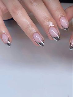 B2s Nails, Chrome Silver Nails, Simple Acrylic Nails, Short Acrylic, Chrome Silver