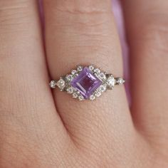 Chiara Amethyst Cluster Ring – Ezmey Boutique Amethyst Ring Engagement, Engagement Ring Shapes, Cluster Rings, Rose Quartz Ring, Amethyst Cluster, Agate Ring, Quartz Ring, Blue Gemstones, Amethyst Stone