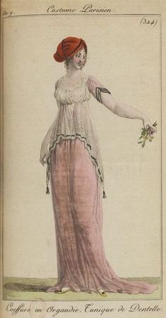 Postal Vintage, 1800s Fashion, Regency Dress, Regency Fashion, 19th Century Fashion, French School, Regency Era