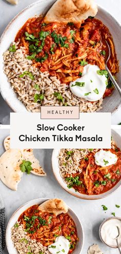 slow cooker chicken tikka masala is an easy and healthy meal that's ready in less than 30 minutes