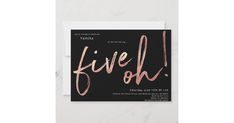 a black and pink birthday card with the word live oh on it in gold foil