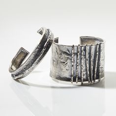 Hammered Lines Cuff by Lauren Passenti (Silver Bracelet) | Artful Home Modern Oxidized Cuff Bracelet Bangle, Modern Oxidized Finish Cuff Bangle Bracelet, Modern Oxidized Finish Cuff Bracelet Bangle, Modern Oxidized Finish Cuff Bracelet As A Gift, Modern Cuff Bracelet With Oxidized Finish, Modern Cuff Bracelet With Oxidized Finish As Gift, Modern Oxidized Finish Cuff Bracelet, Modern Silver Cuff Bracelet With Oxidized Finish, Artisan Silver Hand Forged Cuff Bracelet