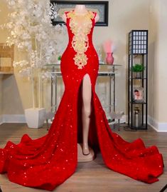 Red Sparkly Prom Dresses, Luulla Dresses, Red Mermaid Prom Dress, Prom Dresses Mermaid, Glitter Prom Dresses, Custom Made Prom Dress, Prom Dresses 2023, Wedding Evening Gown, Red Mermaid