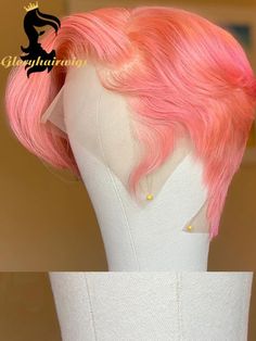 Pink Pixie Cut, Short Bob Straight Hair, Wig Room, Pink Pixie, Short Lace Front Wigs, Wig Display, Short Sassy Hair