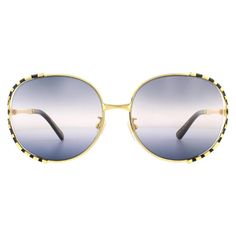 The GG0595S 001 Gold and Black Double Grey Gradient are an ultra feminine and unique design. The signature bamboo design is featured around the outer edge of each lens and along the temples. The bamboo effect is striped with enamel creating contrasting tones to ensure you stand out from the crowd. Interlocking GG logos are presented on each hinge. Gray Gradient, Ultra Feminine, Bamboo Design, Gucci Bamboo, Grey Gradient, Pierced Jewelry, Gradient Sunglasses, Gucci Sunglasses, Sunglasses & Glasses