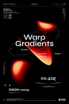 a poster with the words warp graduates and an image of a red swirl on it