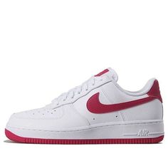 The Nike Air Force 1 07 'Wild Cherry' is a timeless classic. Designed by Nike's legendary designer Bruce Kilgore, the sneaker features a unique combination of modern and retro silhouettes. The iconic Air Sole cushioning system provides superior comfort and support, making it perfect for everyday activities. The classic red and white colorway is inspired by the original 1982 release and is sure to make a statement. The Nike Air Force 1 07 'Wild Cherry' is the perfect combination of style and comfort. (AF1/SNKR/Skate/Casual/Low Top/Women's) Wild Cherry, Nike Air Force 1 07, Everyday Activities, Nike Air Force 1, Stylish Sneakers, Air Force 1, Timeless Classic, Nike Air Force, Low Top