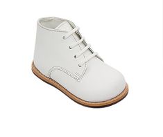 JOSMO 'Walker Shoe'  White Leather  Hard Bottom  Lace Up  Extra Wide Boy's Day, Baby Walking Shoes, Baby Walking, Sporty Sandal, Oxford Style, Embroidered Shoes, Oxford Dress Shoes, Walker Shoes, Classic Boots