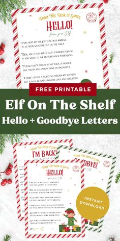 elf on the shelf printable letter set