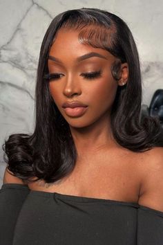 Straight Hair With Flipped Ends And Slayed Edges Bobcut Hairstyles, Classy Hairstyles, Graduation Hairstyles