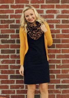 Cardigan With Black Dress, Mustard Yellow Cardigan Outfit, What To Wear With Mustard, Cardigan Street Style, Army Green Outfit, Cardigan Outfit Summer