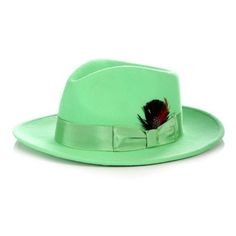 Men Fedora Hat-GREENDARK S - Church Suits For Less 1920s Mens Hats, Green Fedora Hat, Gangster Costume, Gangster Costumes, Red Fedora, Mens Dress Hats, Brown Fedora, Dancer Wear, Wool Fedora Hat