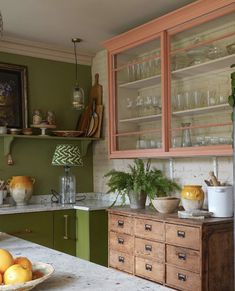 Kitchen Ideas Colourful, Warm Kitchen Ideas, Green In Nature, Brick Wall Photography, Edward Bulmer, Modern Eclectic Home, Natural Paint, Colourful Style, Wall Photography