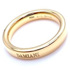 About This Piece: Rare! Damiani 18k Yellow Gold 3.5mm Band Ring Sz 5.5  Please refer to the dimensions in the description above for accurate measurements. Please reach out to the seller with any questions on dimensions or fit prior to purchase. Luxury Stackable Rings With Thick Band, Luxury Stackable Rings With Thick Band For Formal Events, Luxury Stackable Rings With Polished Finish, Luxury Yellow Gold Oval Stackable Rings, Luxury Oval Yellow Gold Stackable Rings, Luxury Polished Stackable Rings With Round Cut, Elegant Yellow Gold Stackable Engraved Ring, Luxury Stackable Engraved Ring, Luxury Polished Stackable Rings With Round Band