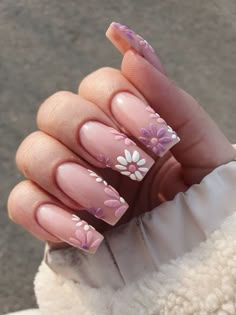 Light Pink Floral Nails, Flower Coffin Nails, Nail Art Ombre, Queenstown, Best Acrylic Nails, Flower Nails, Cute Acrylic Nails