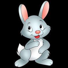 a cartoon rabbit sitting on the ground