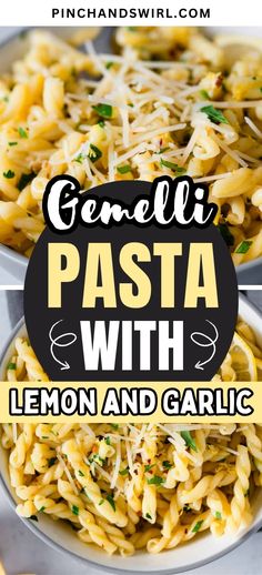 This gemelli pasta with lemon and garlic is a light, vegetarian Italian recipe. Perfect for spring dinners, it’s full of fresh herbs and ready in no time!