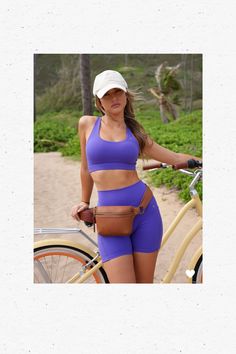 Leilani Sports Bra and Effortless Pocket Shorts in Lavender | New Arrivals! | Pink & Lavender Collection | Bloom Collection | Shop aloha inspired tanks, tees, activewear, and accessories at Love Fitness Apparel - designed with aloha in Hawaii Purple Mid-thigh Biker Shorts For Workout, Lavender Workout Shorts, Purple Biker Shorts For Yoga, Purple Workout Biker Shorts, Purple Biker Shorts For Gym With Built-in Shorts, Fitted Lavender Shorts, Purple Workout Shorts, Purple Yoga Shorts With Short Leg, Purple Yoga Shorts With Short Legs