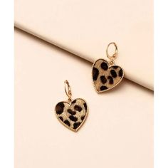 Boho Leopard Animal Print Heart Shaped Drop Earrings Material: Zinc Alloy Leopard Animal Print Heart Is Fuzzy Leopard Ears, Animal Print Fashion, Heart Drop Earrings, Watches Women Fashion, Ear Jewelry, Gold Details, Heart Earrings, Clay Earrings, Zinc Alloy