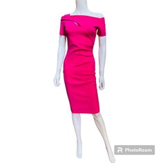 Anusha Cutout Asymmetric Bodycon Special Occasion Dress In Hot Pink. Short Sleeves. Center Cutout. Side Ruching. Very Stretchy With Firm Slimming Non Wrinkle Material. Pull On. Very Elegant. Made In Italy. Eu Size 40. Length 40' Fitted Asymmetrical Sheath Dress For Evening, Fitted Knee-length Asymmetrical Cocktail Dress, Modern Fitted Knee-length Asymmetrical Dress, Modern Fitted Asymmetrical Knee-length Dress, Pink Asymmetrical Bodycon Evening Dress, Pink Asymmetrical Bodycon Dress For Evening, Pink Fitted Asymmetrical Elegant Dress, Pink Fitted Asymmetrical Dress, Elegant Pink Fitted Asymmetrical Dress