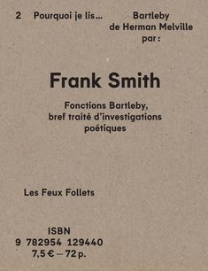 the back side of a business card for frank smith