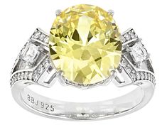 Bella Luce® canary and white diamond simulant 8.87ctw oval, square, and round, rhodium over sterling silver ring. Measures approximately 0.81"L x 0.44"W and is not sizeable. The diamond equivalent weight is 5.38ctw. Modern Yellow Diamond Jewelry, Fine Jewelry Oval Yellow Jewelry, Fine Jewelry Yellow Oval Jewelry, Fine Yellow Oval Jewelry, Yellow Oval Jewelry With Diamond Accents, Oval Yellow Cubic Zirconia Jewelry, Yellow Cubic Zirconia Jewelry With Accent Stones, Diamond Simulant, Latest Jewellery