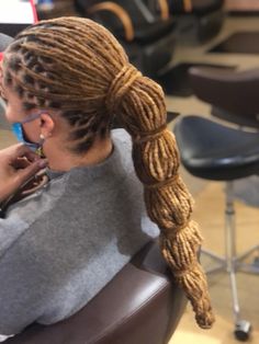 Loc Braids Styles, Loc Extensions Permanent, Styled Locs, Loc Ponytail, Dreadlock Ponytail, Dreadlocks Hair Care, Dread Styles, Natural Hair Weaves, Locs Styles