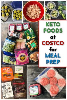 keto foods at costco for meal prep with text overlay that reads keto foods at costco for meal prep