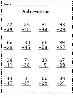 the subtraction worksheet for students to practice subtraction in addition