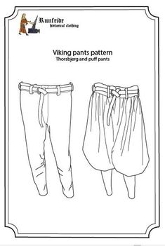 the sewing pattern for an adult sized pants with drawstrings on each side