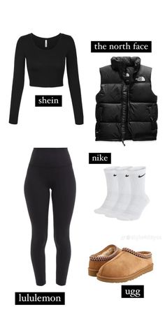 Black Leggings And Long Sleeve Outfit, Black Long Sleeve Shirt Outfit Aesthetic, Outfits To Wear With Tasman Uggs, Outfit Ideas For Movie Theater, Black Long Sleeve Outfit Aesthetic, School Outfits Black, Cute Outfits For School Black, Outfits With Black Vest, Preppy Outfits Black